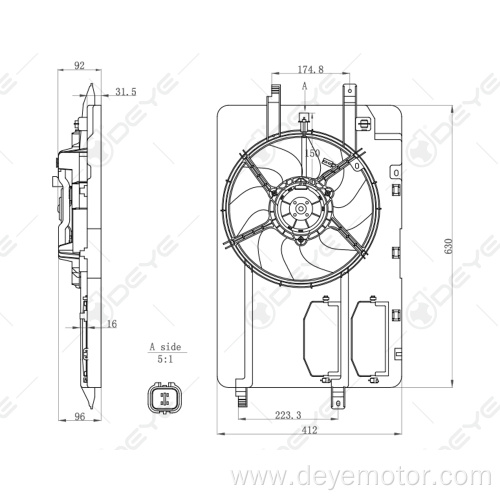 Hot selling radiator cooling fan for SMART